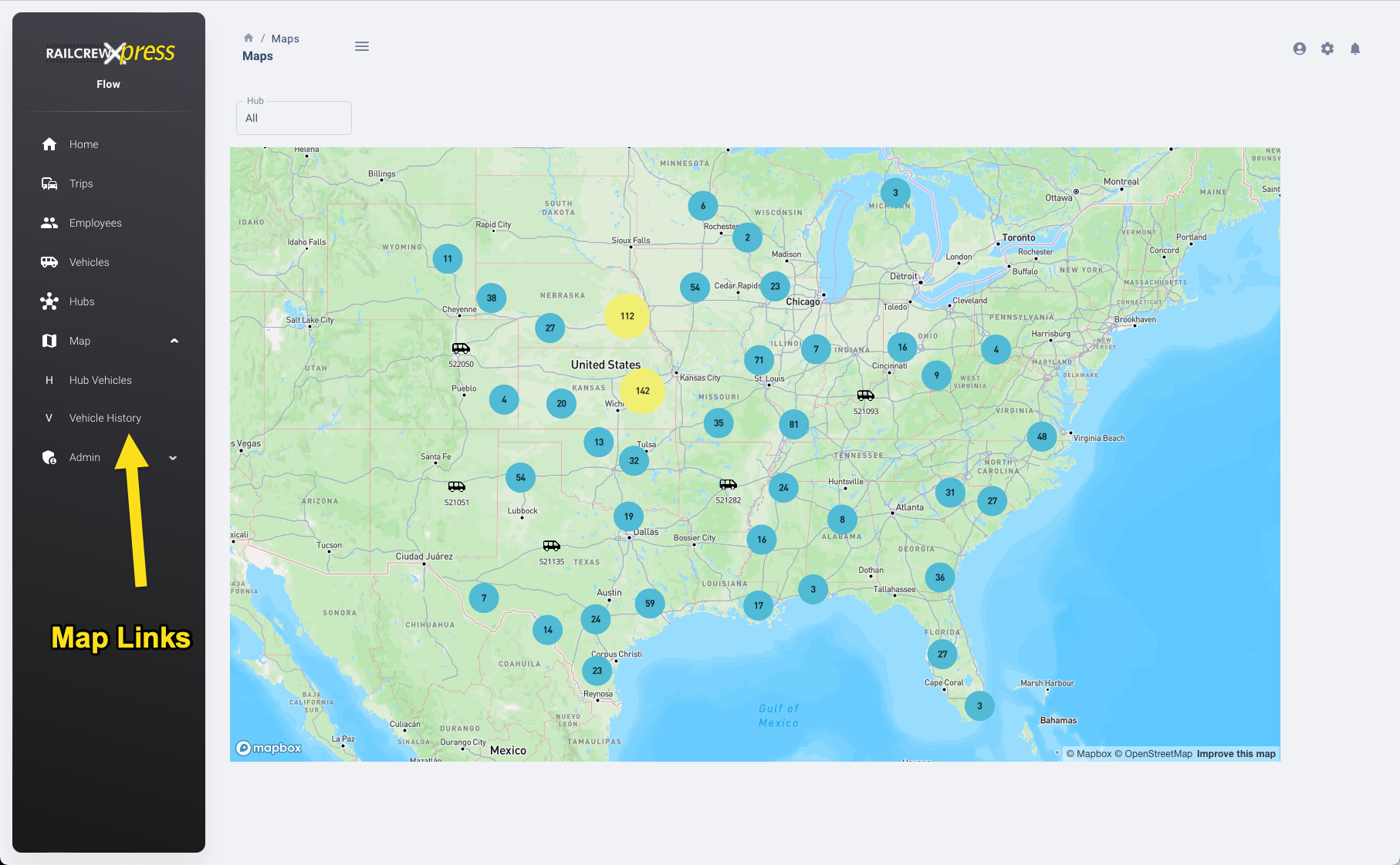 current vehicle location map